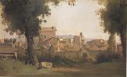 Jean Baptiste Camille  Corot Vue des Jardins Farnese a Rome (mk11) oil on canvas